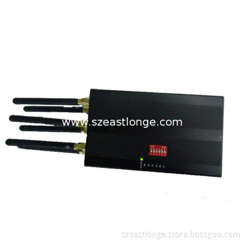 Portable Gps Signal Jammer , Wifi 3g / Gsm Handheld Cellphone Signal Blocker